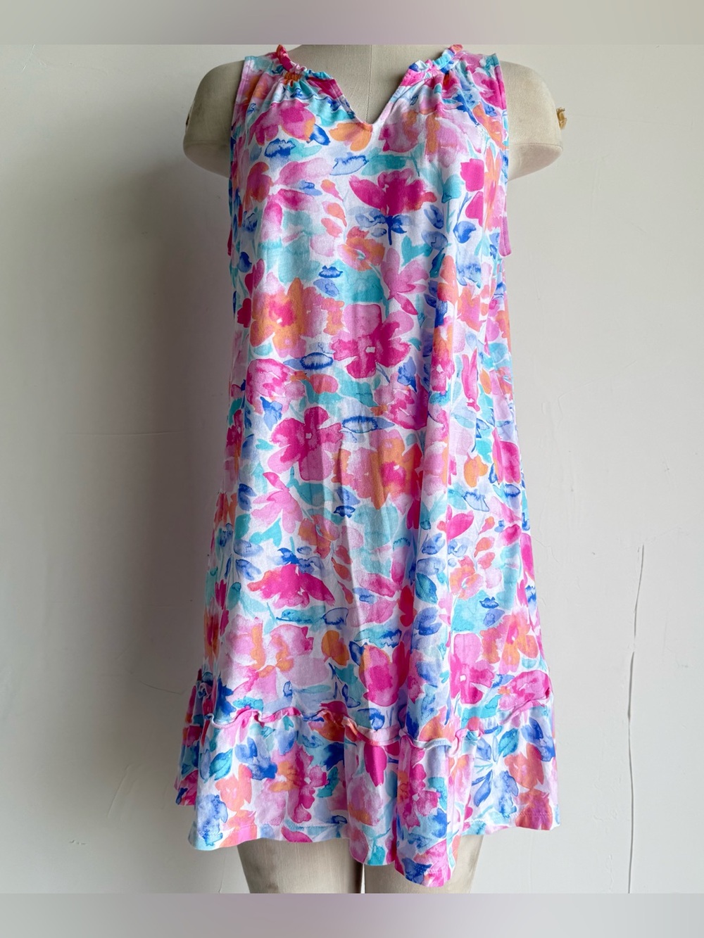 Lauren Ralph Lauren Nightgown medium pink Floral embroidered Logo black label